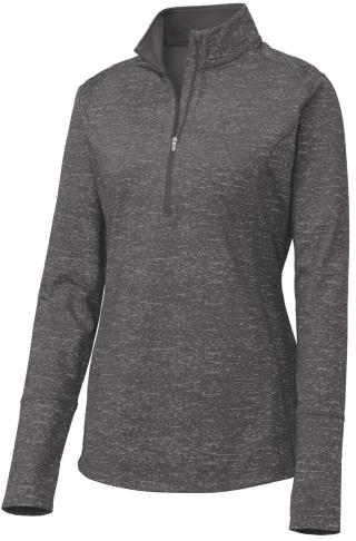 LST855 - Ladies' Reflective Heather 1/2-Zip Pullover