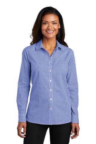 Ladies Broadcloth Gingham Shirt