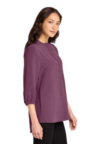 Ladies' 3/4-Sleeve Textured Crepe Tunic